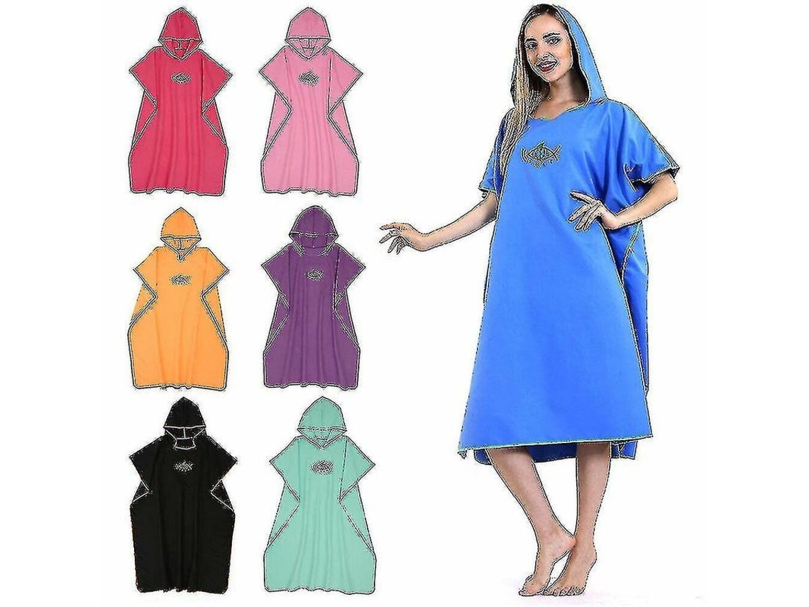 2026-toalla De Playa Poncho Con Capucha Secado Rápido Para Baño Y Natación