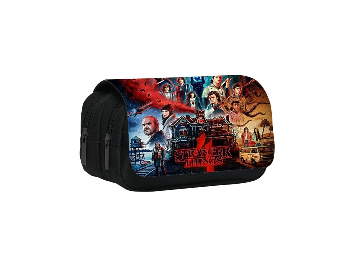 Estuche para lápices WalshLXq de doble capa con cremallera y estampado de series de televisión, para niños y niñas.