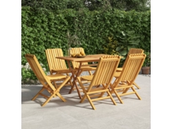 Sillas de jardín plegables (6 unidades, 47 x 47 x 89 cm), teca maciza, DKD Home Decor