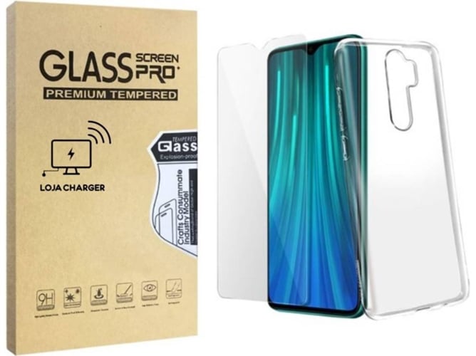 Funda y Protector Cristal Templado Xiaomi Note 8 Pro LOJA CHARGER Transparente