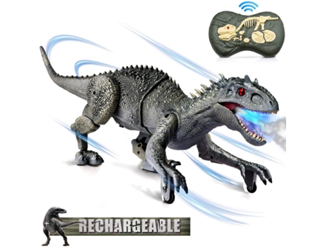 Control Remoto Dinosaurio Juguetes 2.4G Robot Dinosaurio Juguetes Dinosaurio Electrónico Caminando Rugiente Gris VENISYMLIS