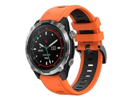 Correa Smartwatch Para Garmin Descent Mk 2 26Mm Naranja-Negro VENISYMLIS