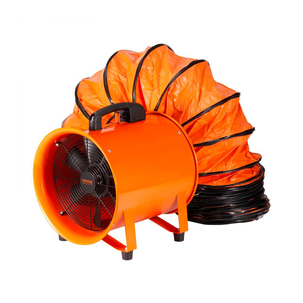 Ventilador industrial de 900 W con manguera de 10 m para obras y fábricas Tekmaquinas