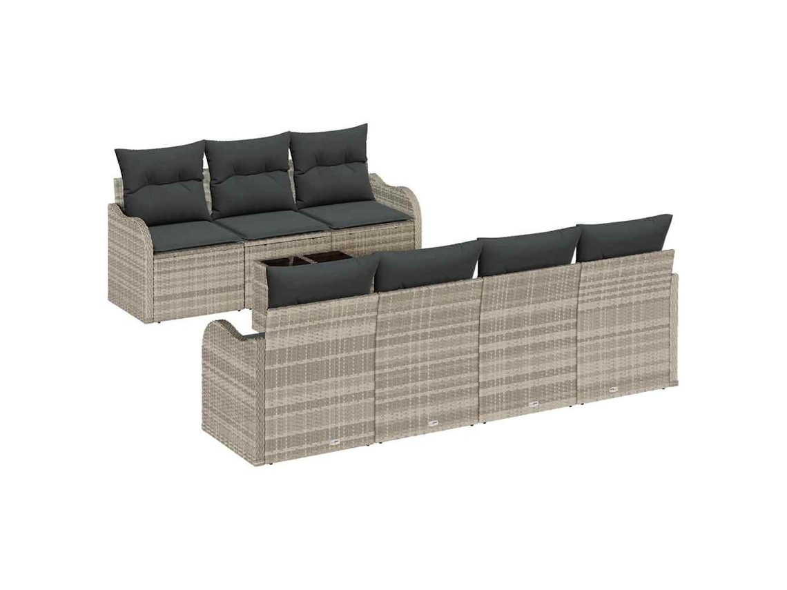 Maison Exclusive - Conjunto De Sofá De Jardín 8 Pcs Gris Claro Y Gris Oscuro