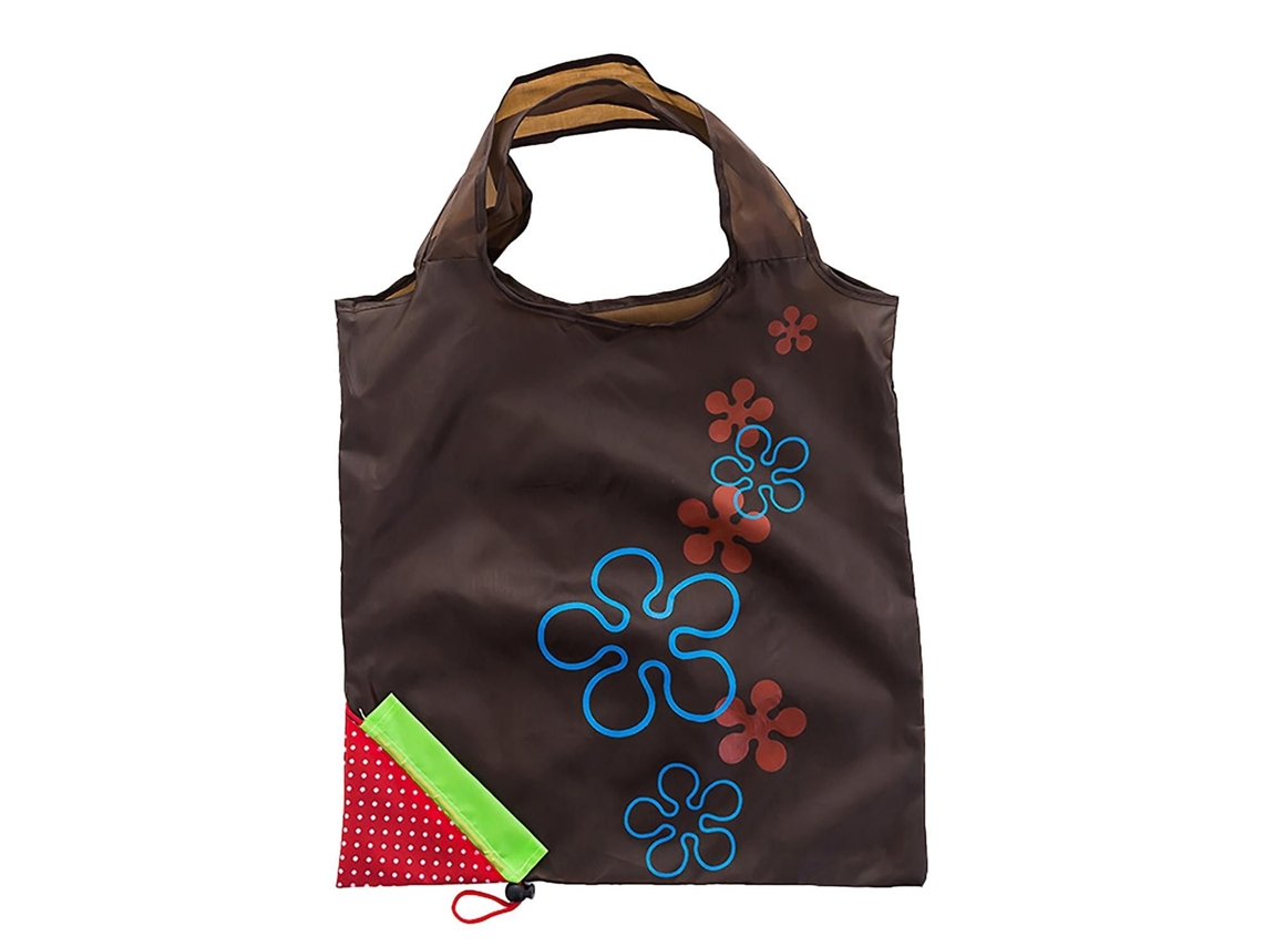 Bolsa de la compra plegable y reutilizable con estampado de fresas. GOKOCO