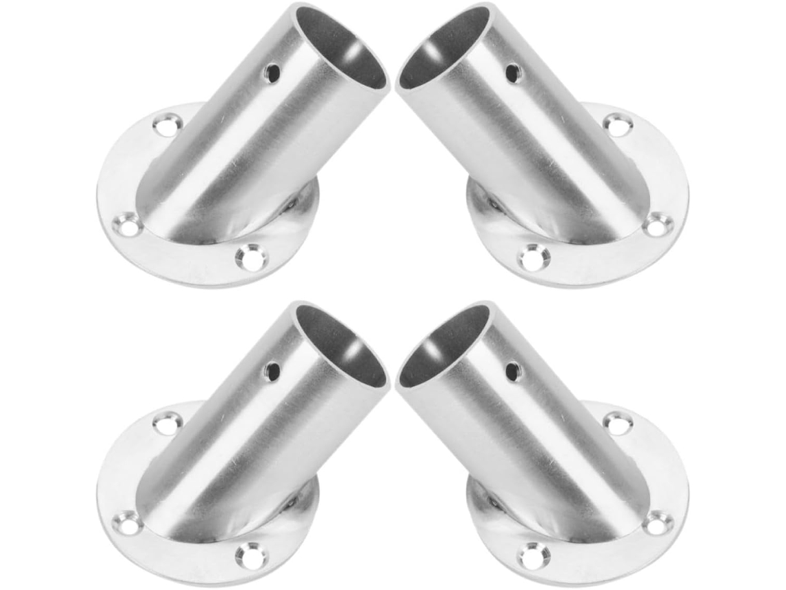 Soporte Barra Ángulo 4 Piezas Acero Inoxidable Plateado Optimiza Espacio Armario Vestidor Ropa Alto