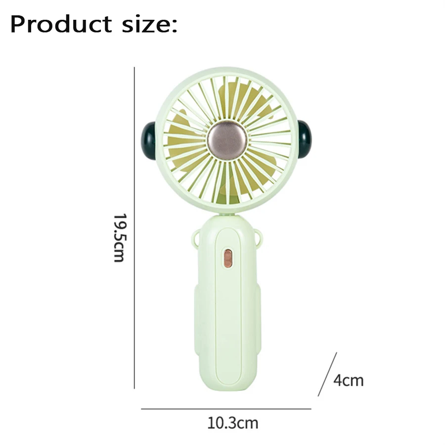 (verde Claro) Mini Ventilador Portátil Silencioso De Tres Velocidades, Se Puede Colocar Sobre Un Escritorio, Recargable Por Usb.