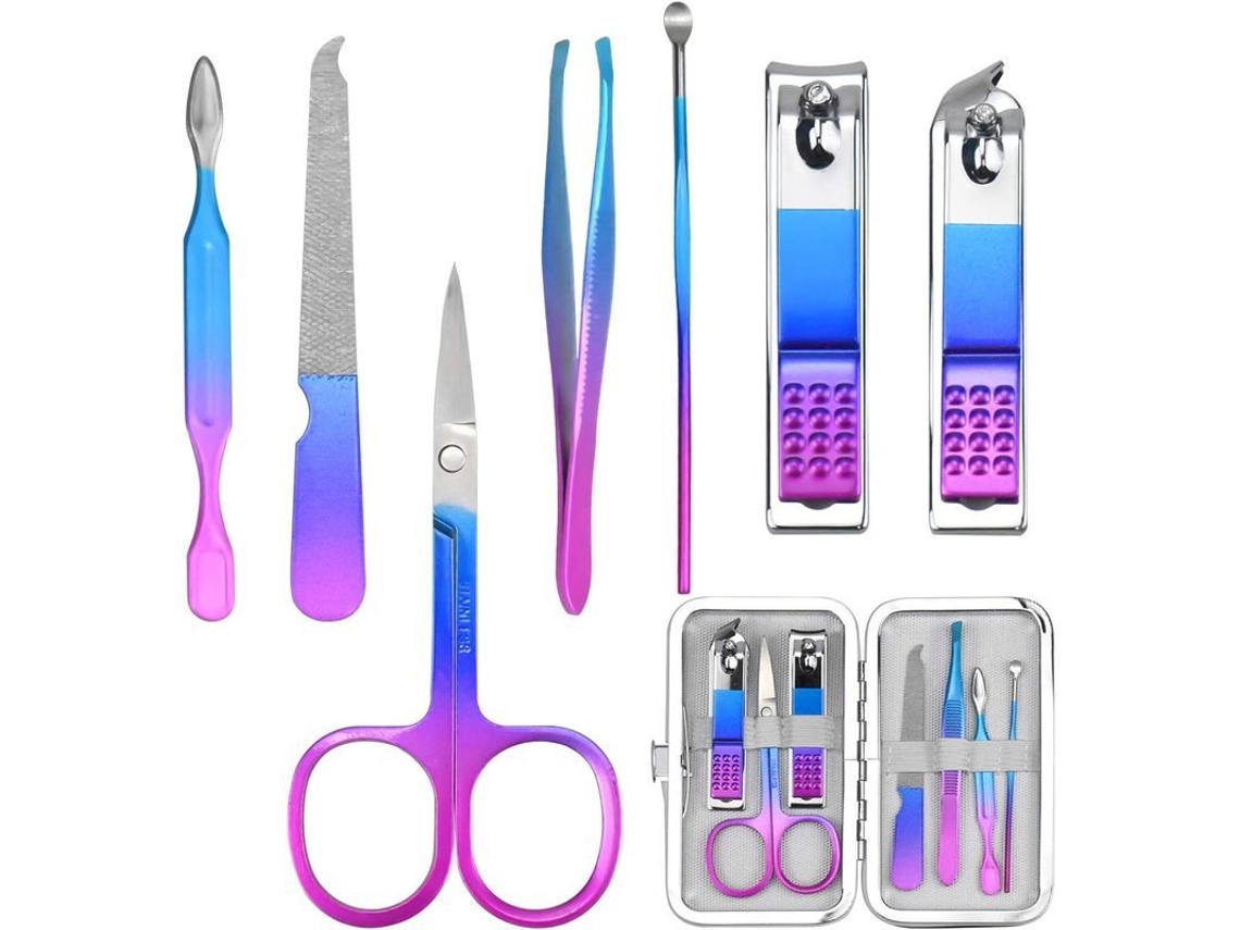 Kit Profesional 7 En 1 Para Manicura Y Pedicura, Herramientas De Acero Inoxidable.