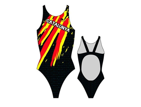 Traje de baño para Mujer TURBO Cataluña Pro Resist Negro para Natación (XXXXL)