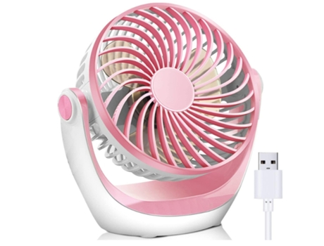 Ventilador de escritorio USB con fuerte flujo de aire y funcionamiento silencioso Ventilador de refrigeración portátil Velocidad ajustable Cabezal ...