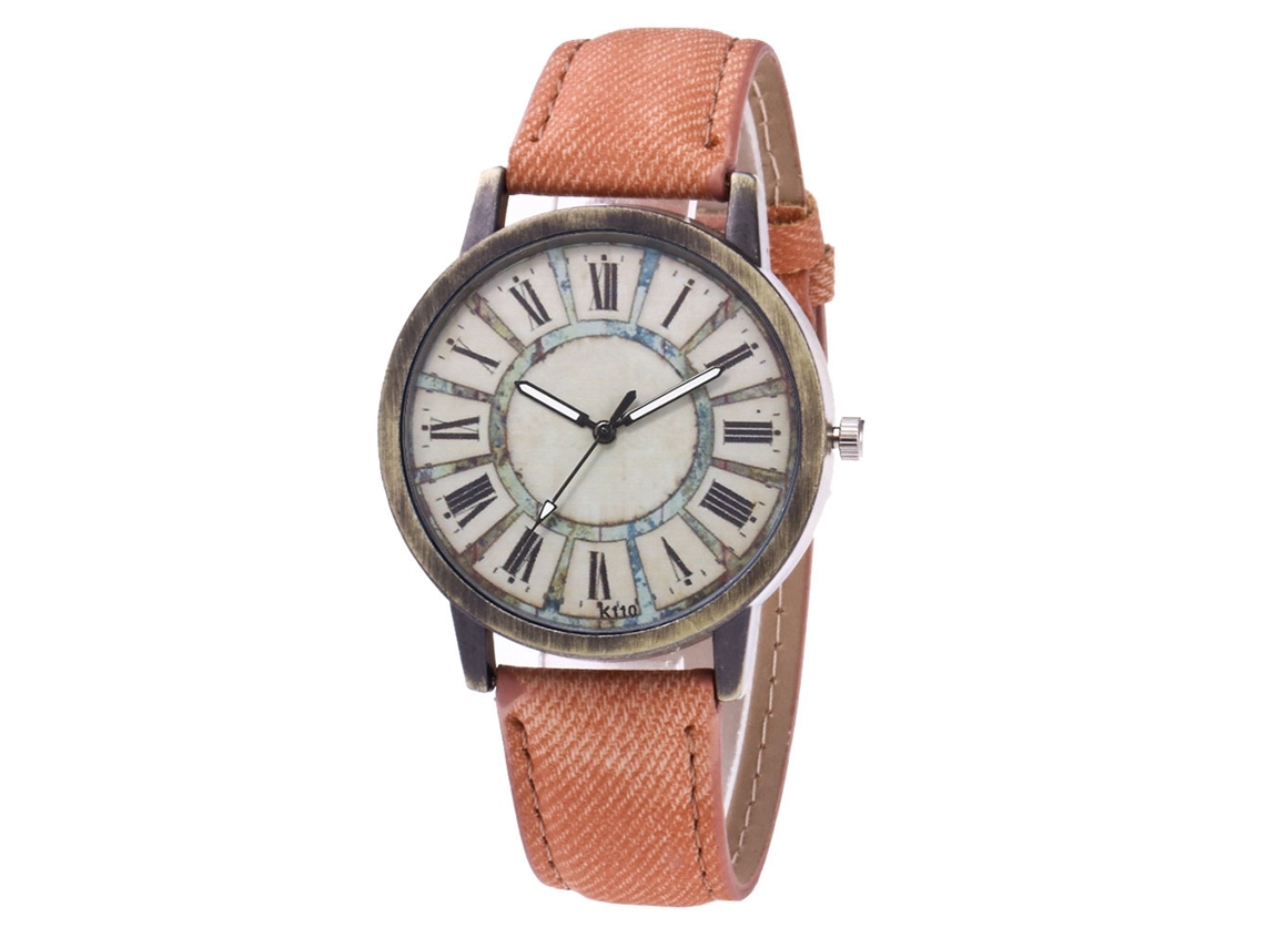 Reloj De Pulsera Unisex Con Correa De Jean Y Dial Romano De Zhoulianfa (café)