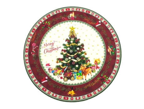 Conjunto de 4 Bajo Platos Decorativos de Navidad Arbol de Navidad TIENDA EURASIA