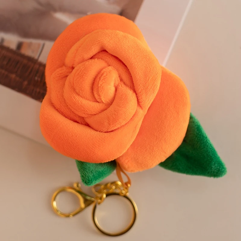 (naranja 8cm) Mini Peluche De 8cm Con Rosas De Colores