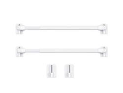2026-varilla De Cortina Extensible Adhesiva, 40-60 Cm, Blanca, 2 Piezas, Ganchos Autoadesivos Incluidos