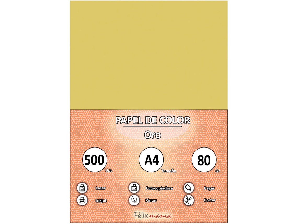 80Gr A4 Papel Dorado Amarillo 500 Hojas