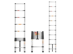 Escalera telescópica, altura regulable, diseño en forma de A, 3,2 m