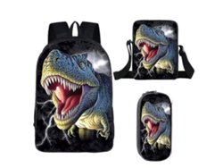 Mochila Estampada Con Patrón De 3 Piezas/Juego Con Bolsa Y Estuche Para Lápices