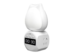 2026-luz Nocturna Led Mini Con Reloj 350° Giratoria Plug In Cuidado De Ojos Control Inteligente Blanca Sin Control Remoto