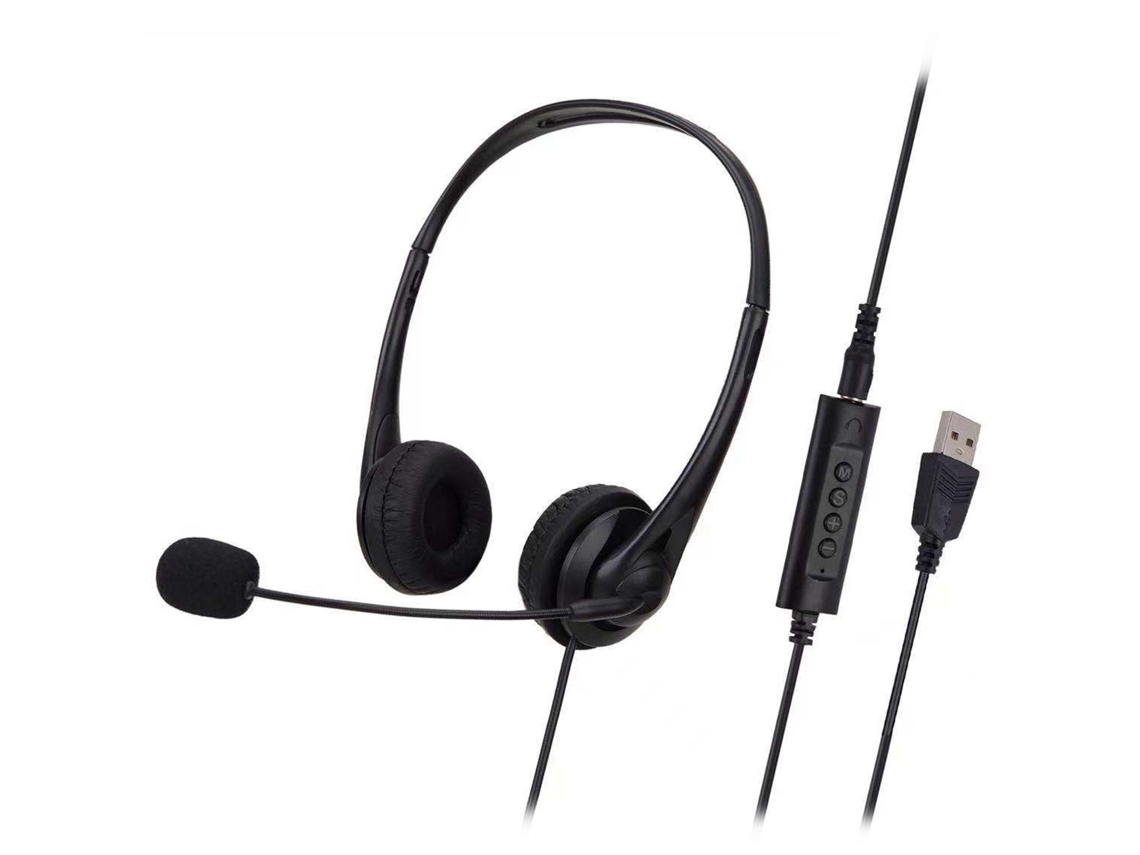 Auriculares Con Cable Para Centro De Llamadas Sy490mv Con Reducción De Ruido Y Micrófono, Usb + 3,5 Mm.