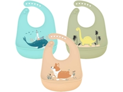 Juego De 3 Baberos De Silicona Para Bebé, Impermeables, Para Lactancia (con Bandeja Antigoteo), Fáciles De Limpiar, Aptos Para Niños, Educat