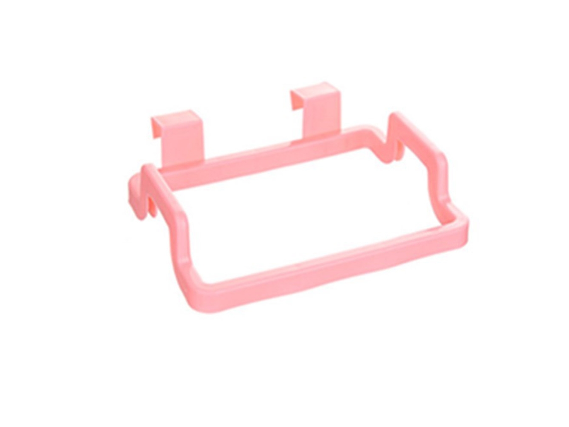 1 soporte para bolsas de basura colgante para cocina y baño (rosa)