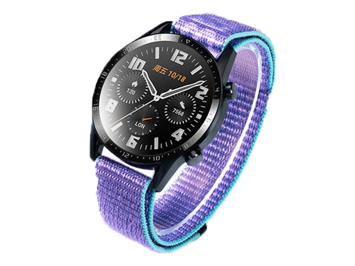 Bracelete Para Huawei Watch Gt 6 Pro - Nylon Esportivo - Fecho De Velcro Roxa