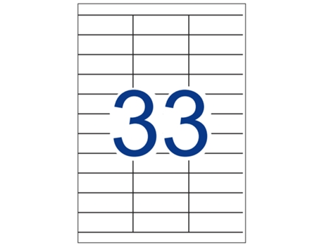 Etiquetas Adhesivas Multi3 Rectas, 100 Hojas APLI (Blanco - 24 X 72,7 mm)