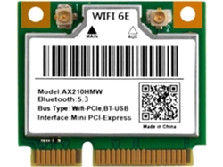 Tarjeta De Red Wifi 6e Ax210hmw Sin Adaptador Mini Pci-e Con Adaptador Bluetooth 5.3 Para Ordenador