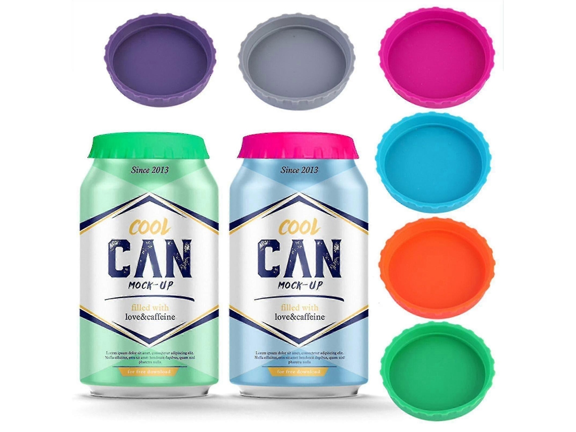 6 tapas de silicona para latas de refresco, a prueba de derrames, tamaño ajustable