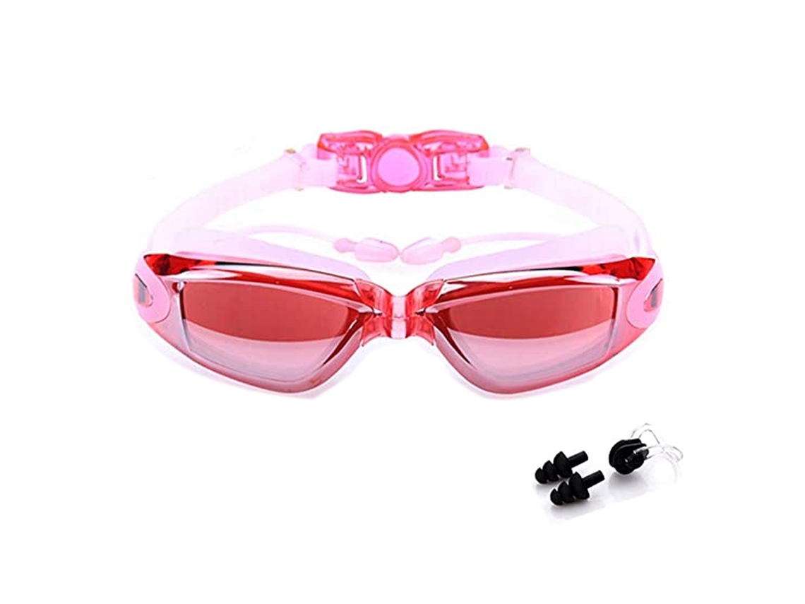 Gafas de natación grandes con revestimiento de electroplatino, impermeables y antivaho para hombres y mujeres.
