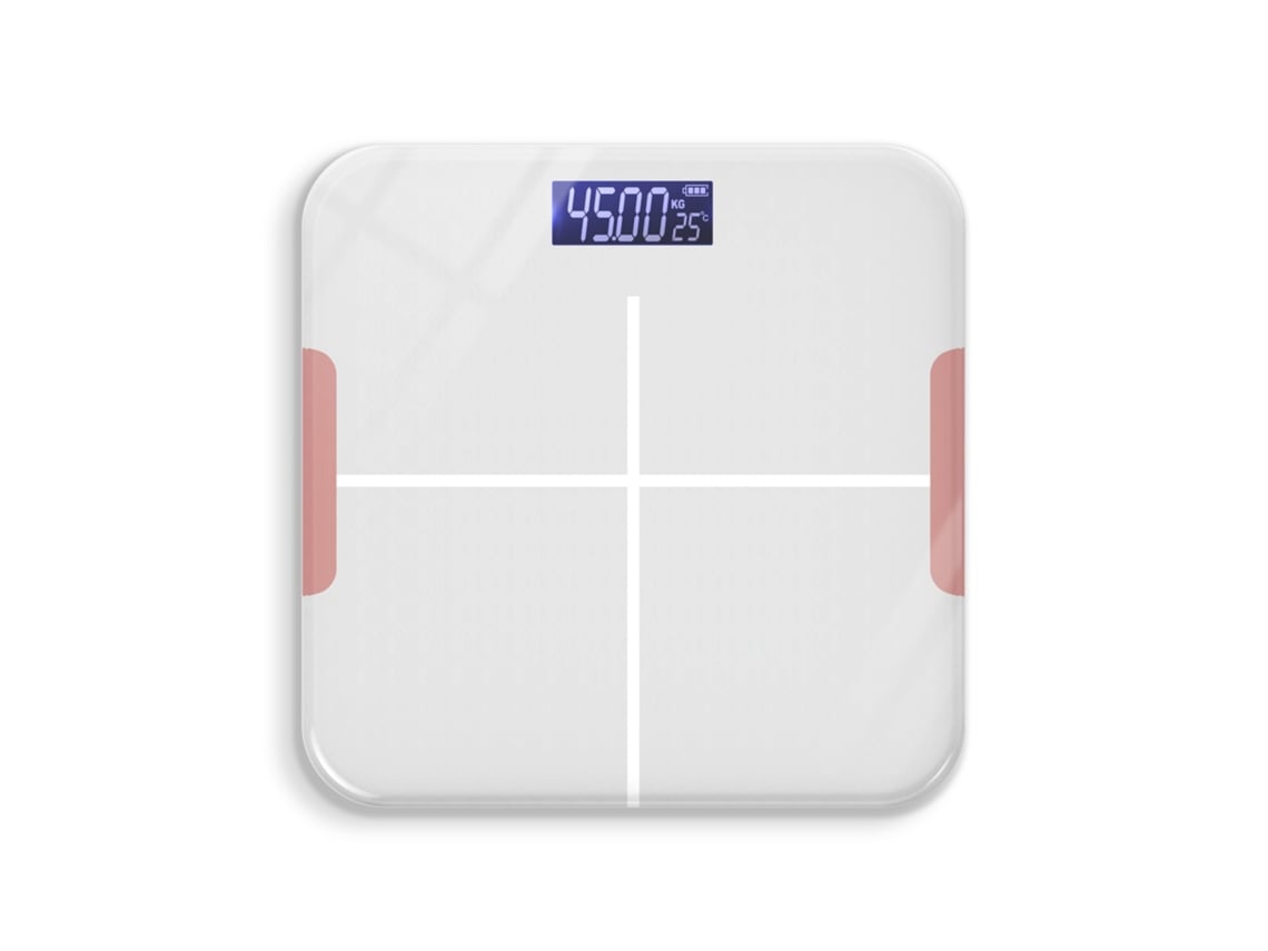 (Modelo blanco con batería de celular compatible) Báscula inteligente de grasa corporal para bajar de peso
