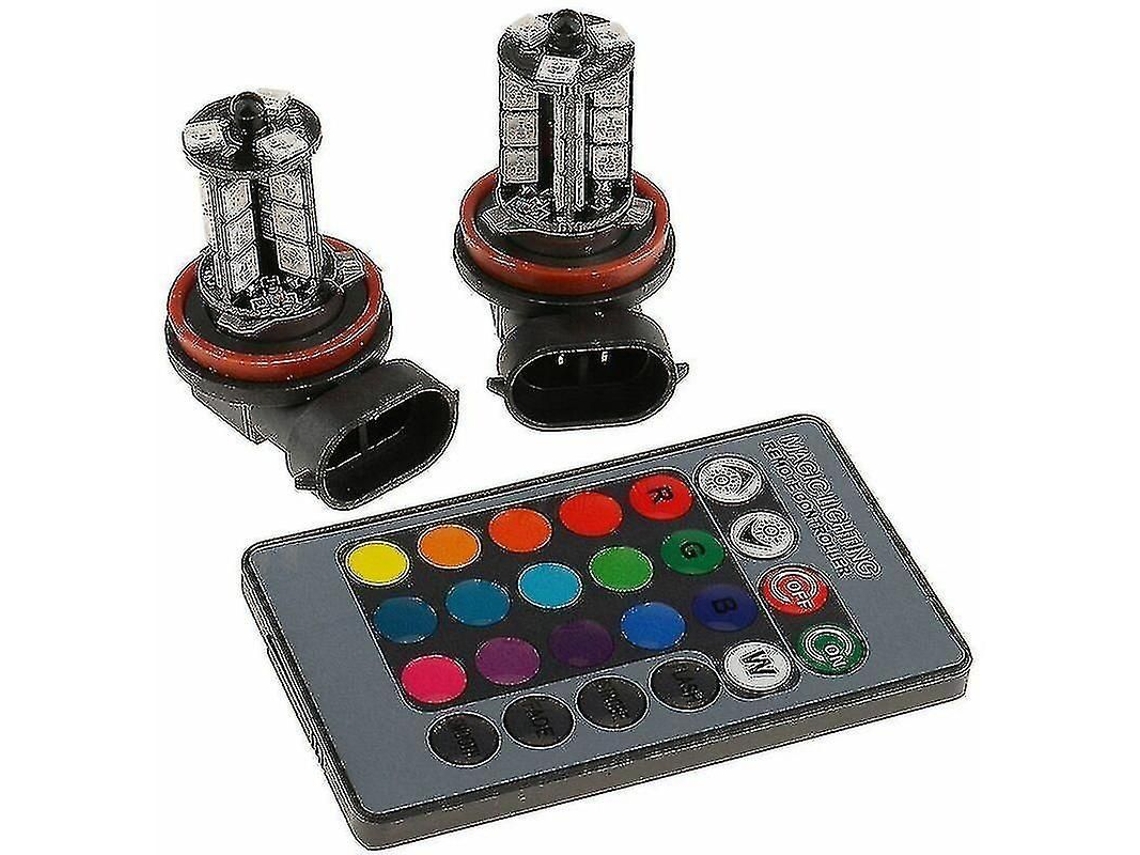 Paquete De 2 Faros Antiniebla H8/h11 Rgb Multicolor Con Control Remoto, Reemplazo De Led.