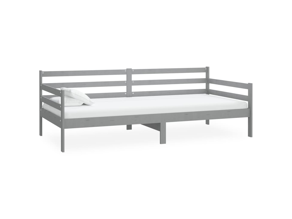 Maison Exclusive - Sofá Cama Sin Colchón Madera Maciza De Pino Gris 90x200 Cm