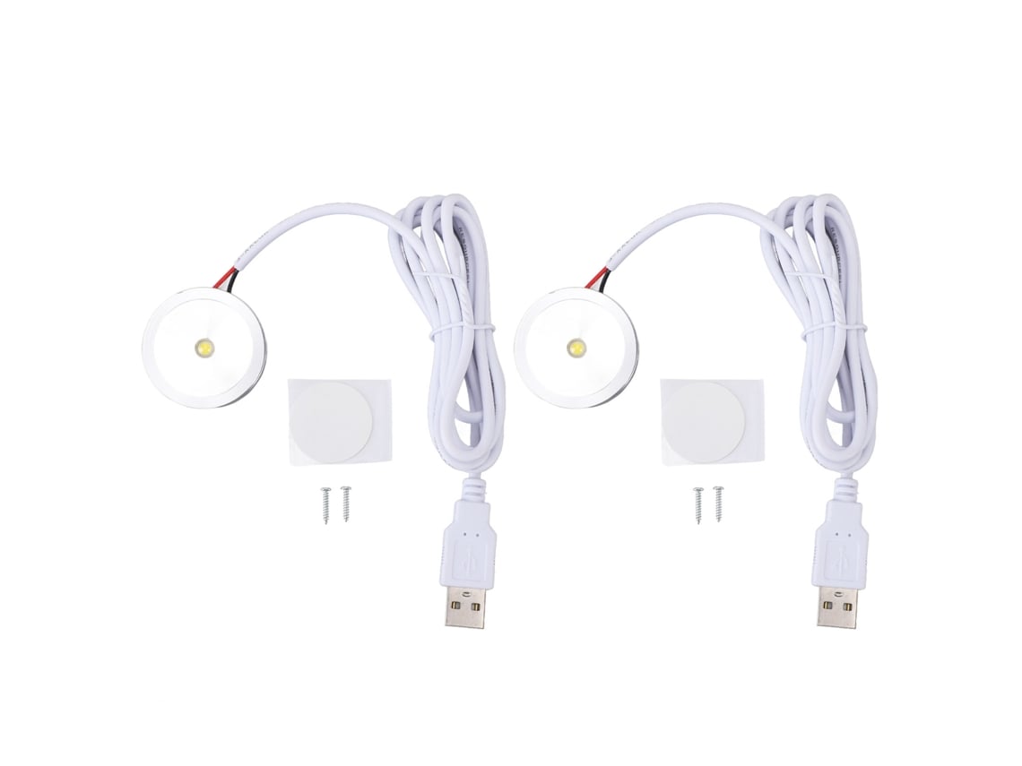 2026-luz Led Pequeña De Foco Redondo Para Mostrar Joyería Con Cable 4.2ft Y Conector Usb 5v Luz Blanca Para Gabinetes Estanterías