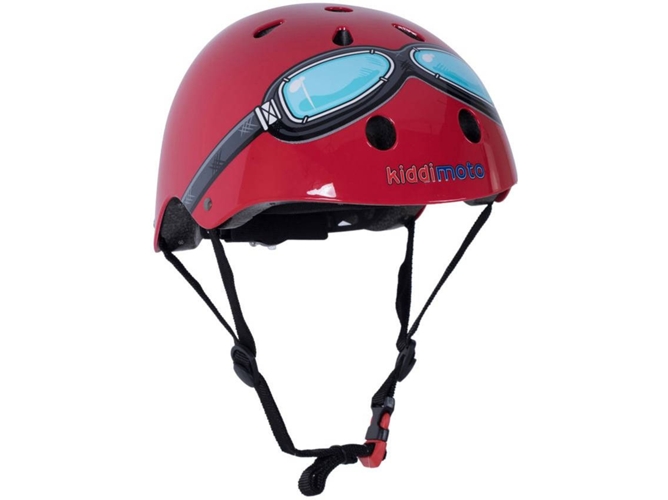 Casco KIDDIMOTO Red Goggles BMX Tamaño S Rojo
