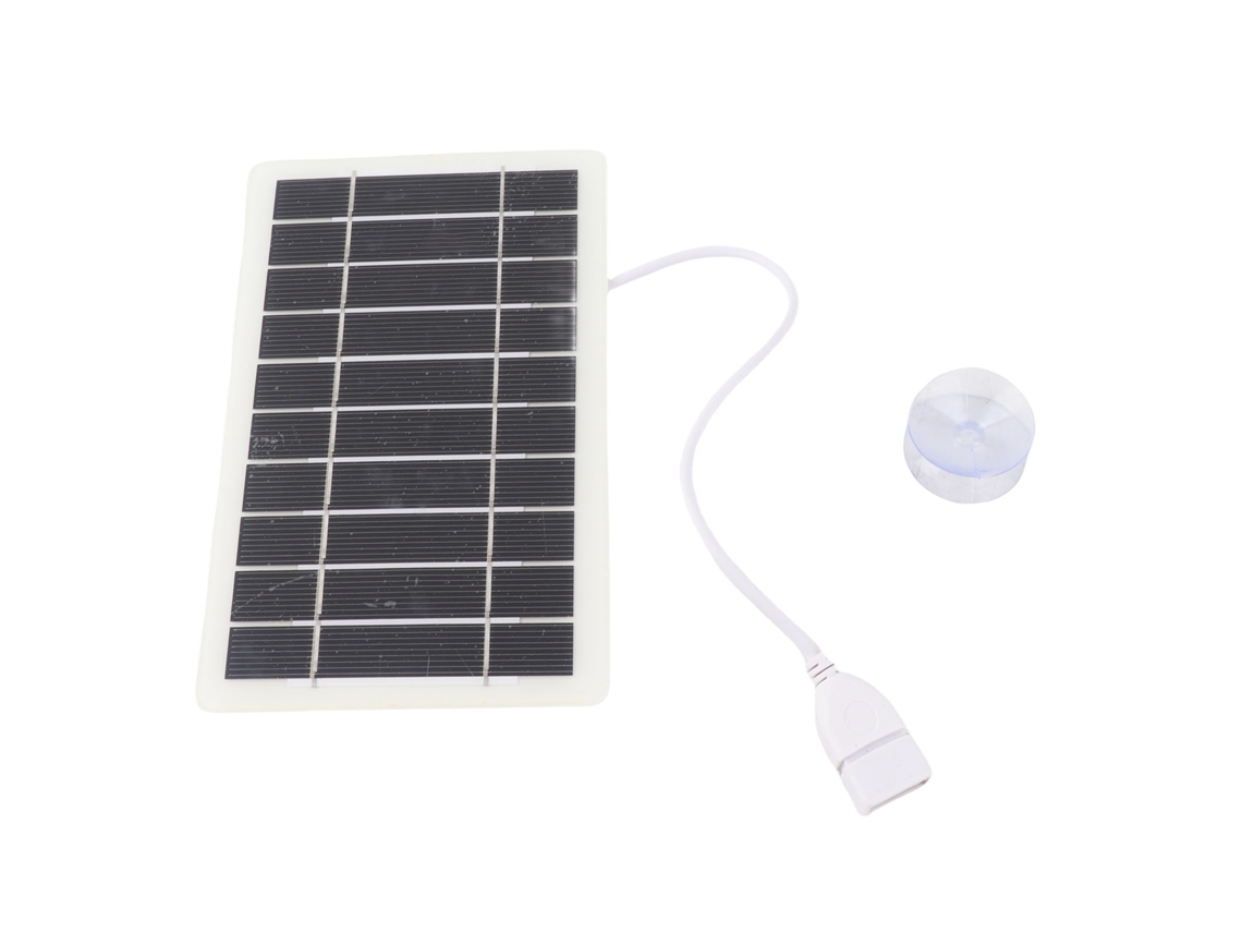 Mini panel solar de polisilicio de 2 W y 5 V con cargador USB portátil para uso de emergencia (sin marca).