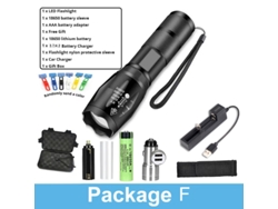 Potente linterna LED con 5 modos, resistente al agua, enfoque ajustable, ideal para ciclismo y camping, funciona con batería 18650. Aeuzwr