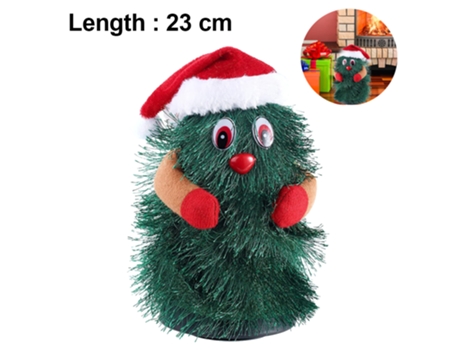 Árbol de Navidad eléctrico girando y bailando fiesta cantando adornos navideños juguetes, 23cm