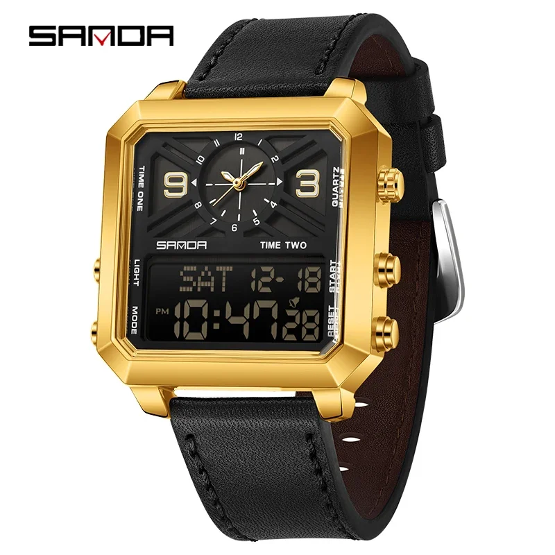Reloj digital MDUG con podómetro, brújula y resistencia al agua para uso en exteriores.