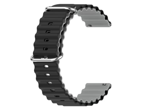 Correa de Silicona 22mm diseño ondulado bicolor para Garmin Vivoactive 4/Venu 2 - negro/gris