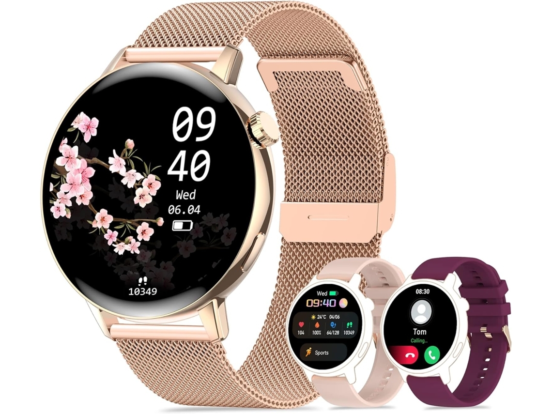 Reloj Inteligente 1 32 En HD Pantalla Táctil Completa Rastreador De Ejercicios A Prueba De Agua - Oro