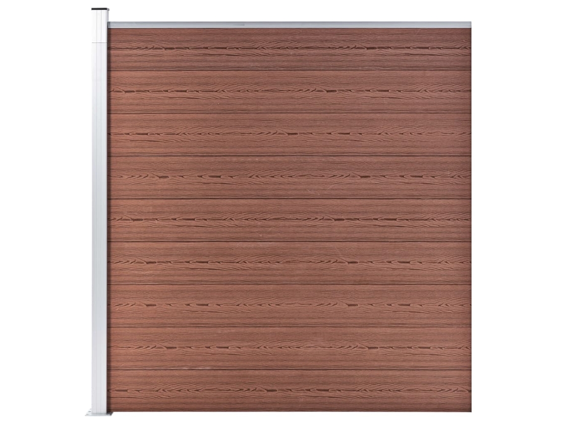 Panel de valla de jardín de 175 x 186 cm, WPC, marrón, WSD272288, Lovely Home