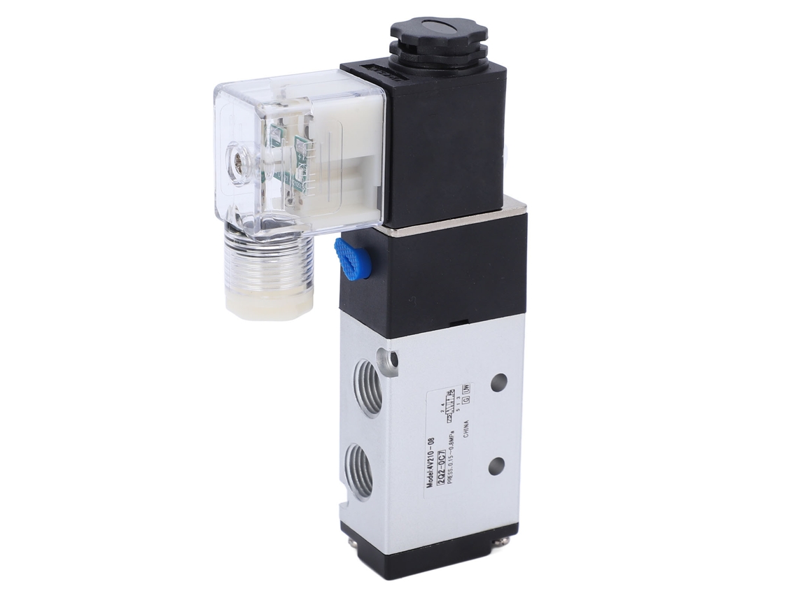 Electroválvula neumática eléctrica de 2 posiciones y 5 vías para equipos de 12 V CC