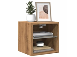 Mueble De Tv De Pared Con Luces Led Roble Artisian 30x28,5x30cm