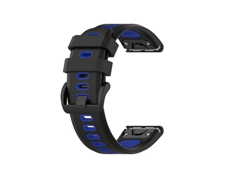 Correa para reloj Garmin Fenix 7x26mm Correa de silicona bicolor Negro Azul VENISYMLIS