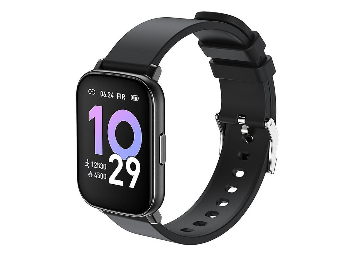 Reloj inteligente para mujer de 1.69 pulgadas con monitor de actividad física, frecuencia cardíaca, sueño, calorías, Android e iOS (negro)