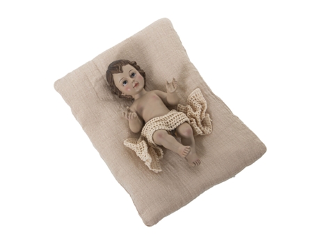 Figura Decorativa ALEXANDRA HOUSE LIVING Beige Plástico Niño Jesús 10 x 13 x 19 cm Cojín
