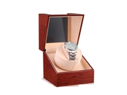 Watch Winder Movimiento De Reloj Automático De Madera Usb Y Batería Roja Veanxin