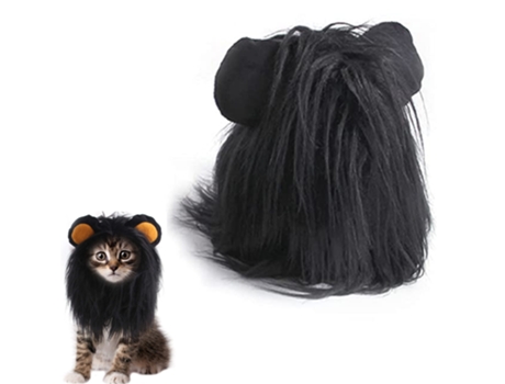 Elkuaie Peluca de melena de león disfraces de mascotas sombrero para Halloween Navidad decoración para gatitos y gatos
