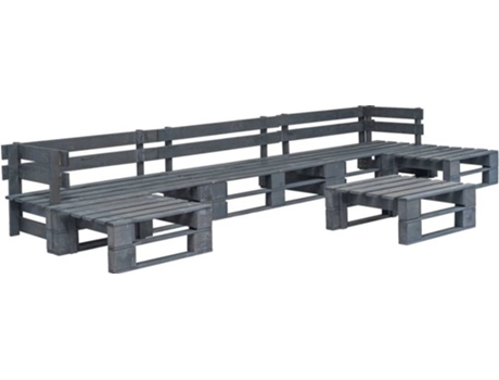 Conjunto 6 de muebles de palets para jardín VIDAXL madera gris